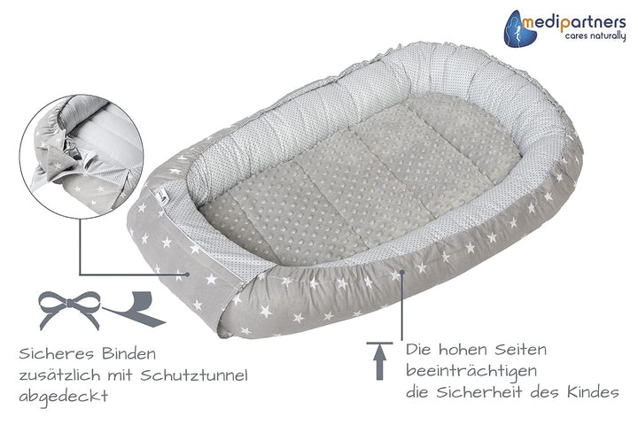 Medi Partners 5 teilig Babynestchen Set Babynest 100x60x15 herausnehmbarer Einsatz Bett Kuschelnest