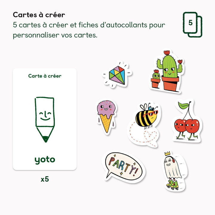 Yoto Make Your Own (5er-Pack) – Blanko-Audiokarten für Kinder (englische Anleitung) zur Verwendung m