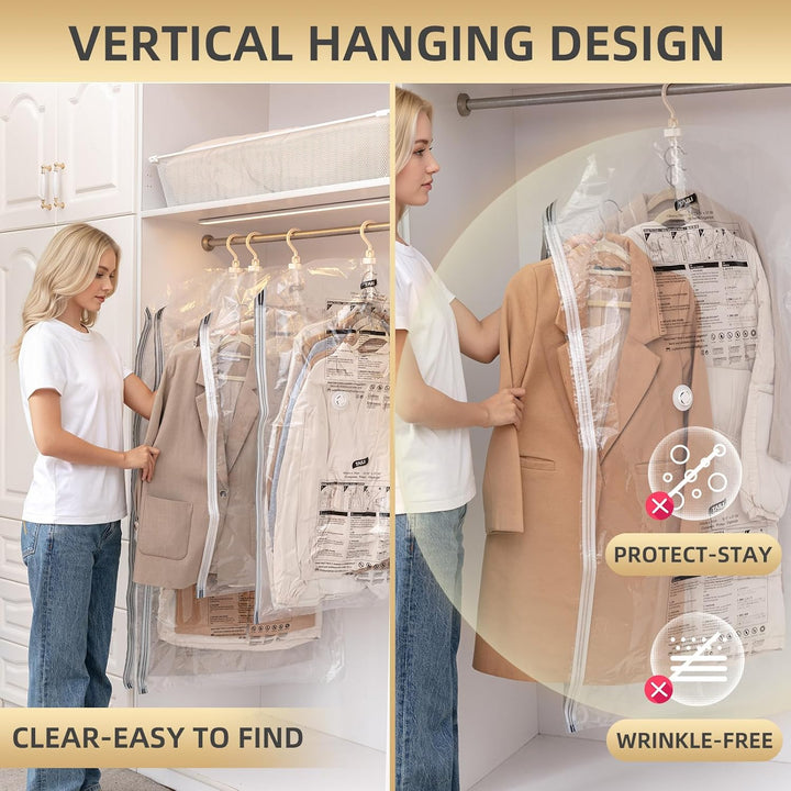 TAILI Vakuumbeutel für Kleidung Hängend, Vacuum Bags for Clothing Vakuumierbeutel Kleidung Mit Kleid