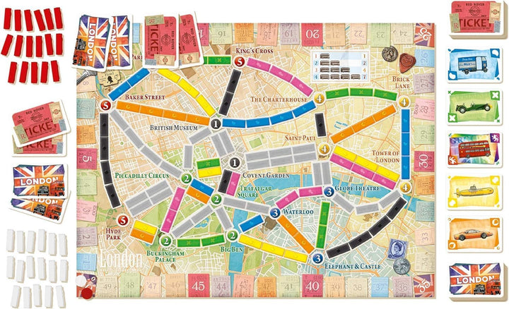 Days of Wonder, Ticket to Ride London Board Game, Ages 8+, for 2 to 4 Players, Average Playtime 10-1