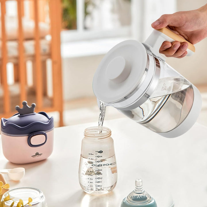 1,3L Flaschenzubereiter für Baby-Flaschenwärmer, Glas Wasserkocher 72 Stunden Thermostat Flaschenvor