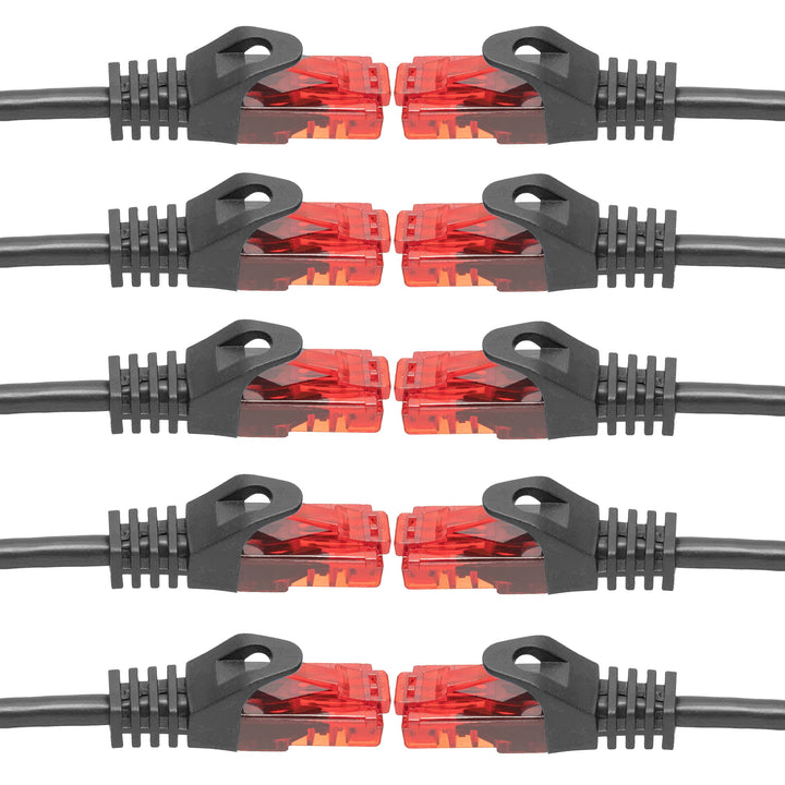 BIGtec - 10 Stück - 10m Gigabit Netzwerkkabel Patchkabel Ethernet LAN DSL Patch Kabel schwarz (2x RJ