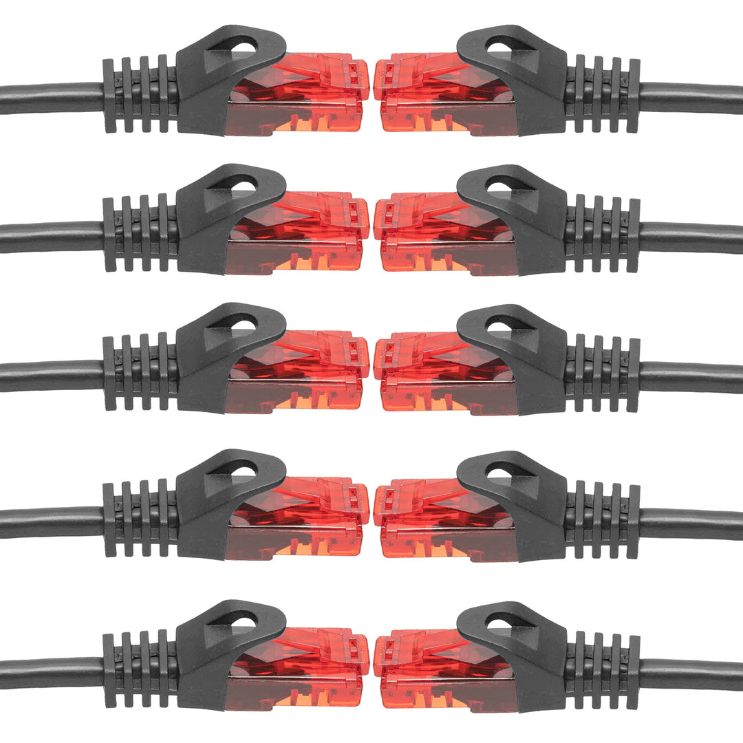BIGtec - 10 Stück - 25m Gigabit Netzwerkkabel Patchkabel Ethernet LAN DSL Patch Kabel schwarz (2x RJ