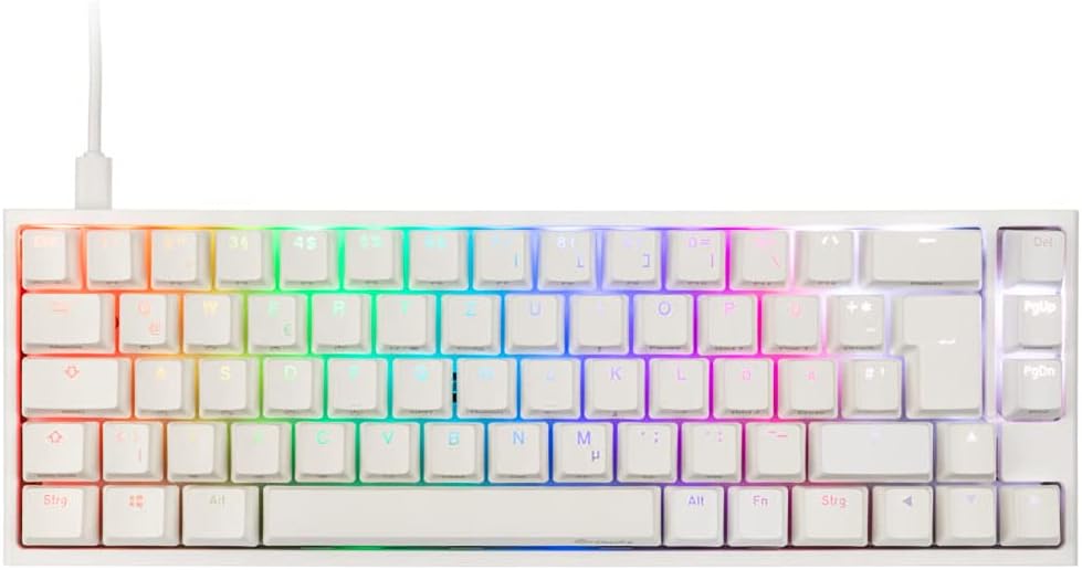 Ducky ONE 2 SF Gaming Tastatur Deutsches Layout, Mechanische Tastatur RGB mit Cherry MX Blue Switche