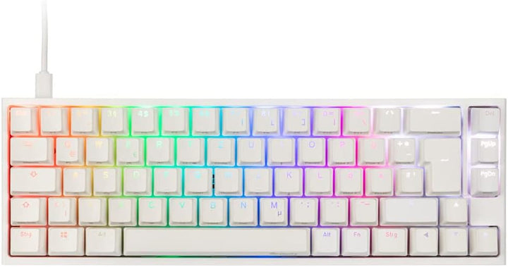 Ducky ONE 2 SF Gaming Tastatur Deutsches Layout, Mechanische Tastatur RGB mit Cherry MX Blue Switche