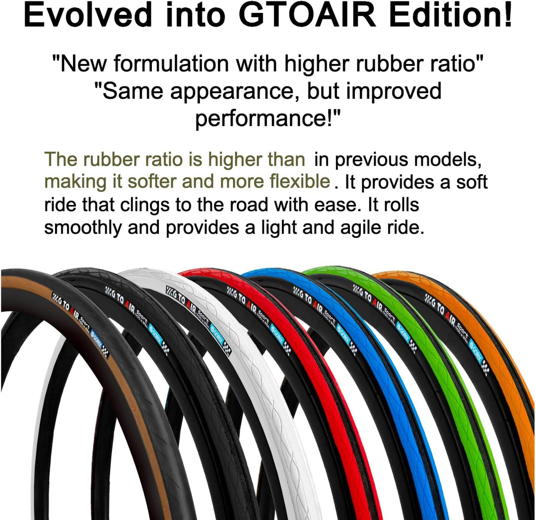 GORIX Rennradreifen 700×23C 25C 28C 32c 35c Fahrrad (Gtoair) 700×25c Skinwall(1 Tire), 700×25c