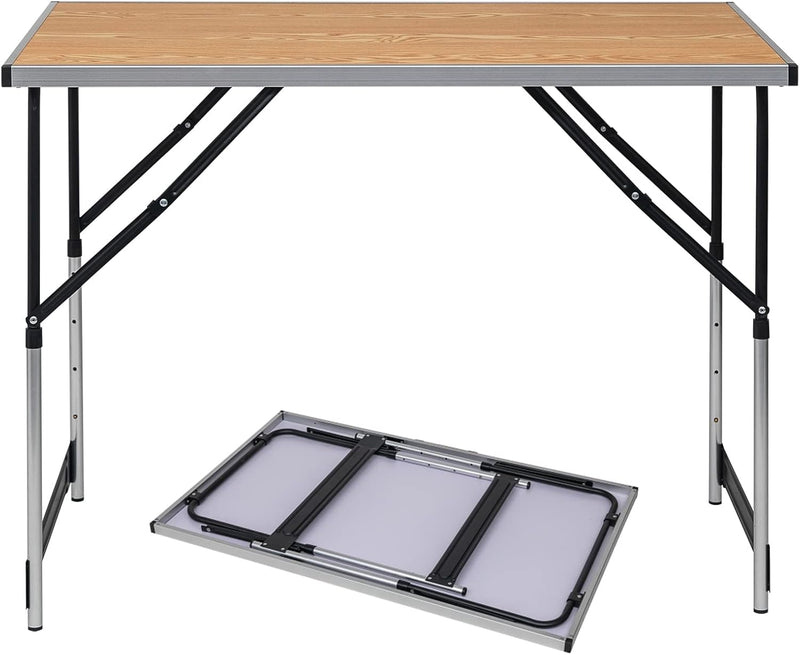 eSituro Campingtisch Alu Klapptisch höhenverstellbar 100x60x73-94cm Falttisch Picknicktisch, Tischpl