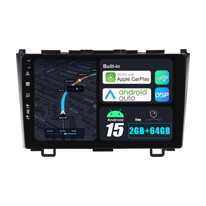 JOYX Android 15 Autoradio Passt für Honda CRV (2007-2011) mit IPS 2.5D - [2G+64G] - Rückfahrkamera K