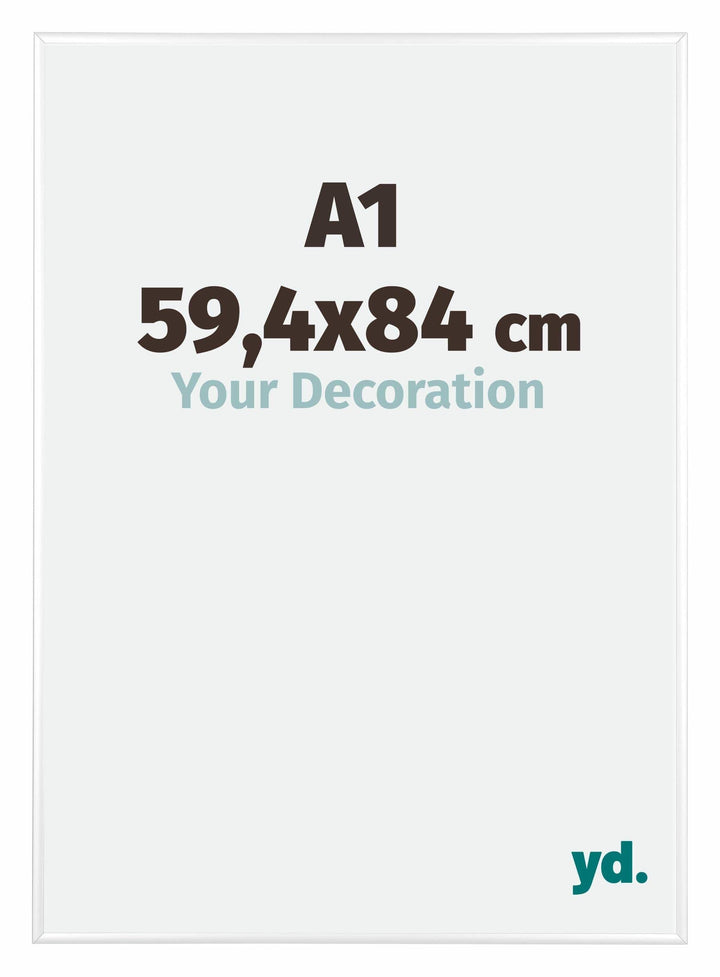 yd. Your Decoration - Bilderrahmen DIN A1 59,4x84 cm - Weiss Hochglanz - Bilderrahmen aus Aluminium