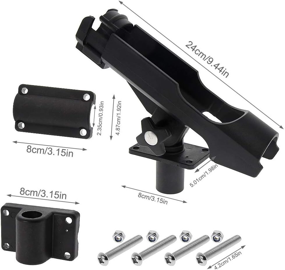 Rutenhalter für Boot Kajak - 2 x Angelrutenhalter Stabil 360 Grad Drehbar und einfach stellbar