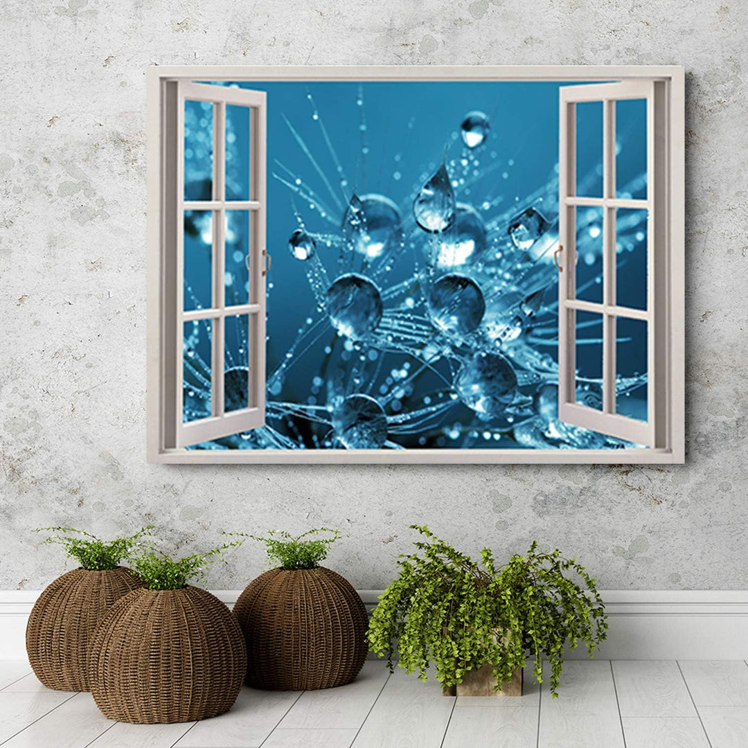 Feeby Dekobild 3D Illusion Deko Wand Kunstdruck abstrakt Blau 30x20 cm Deko Paneel 30x20 cm Blau_a,