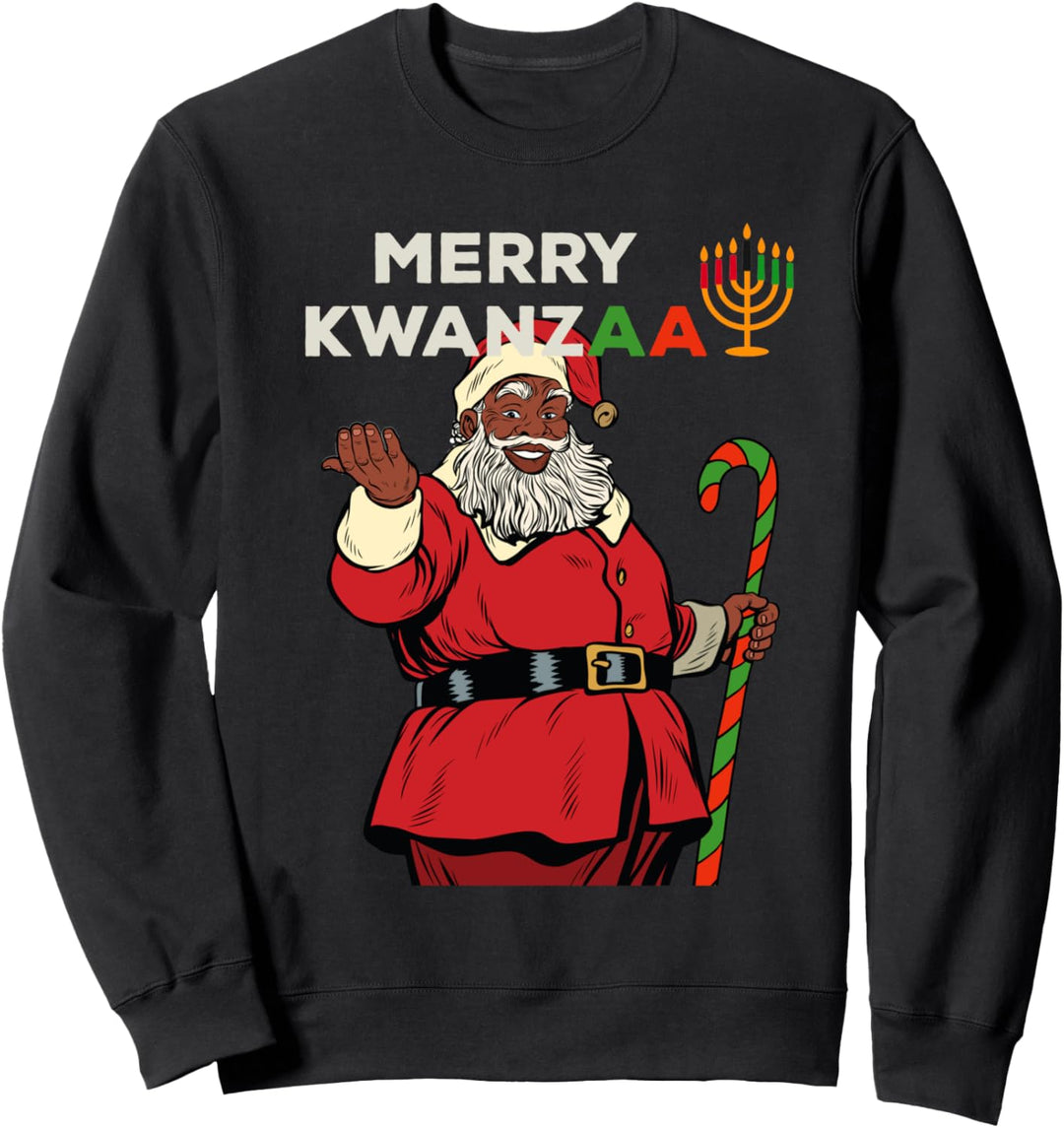 Merry Kwanzaa Santa Black Christmas African American Sweatshirt