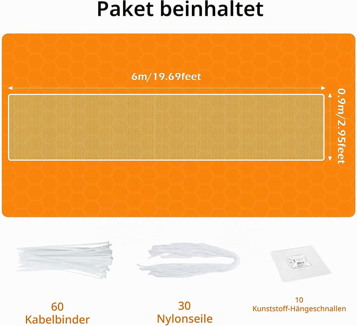 6 Meter Kinder Sicherheitsnetz, Balkongeländer Treppensicherheitsnetz, stabiles Zaunnetz, Kinder, Ha