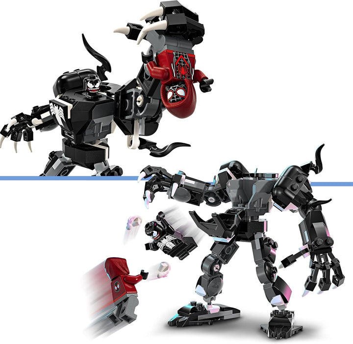 LEGO | Marvel Venom Mech vs. Miles Morales - Bewegliche Action Figuren für Kinder - Spider-Man Spiel