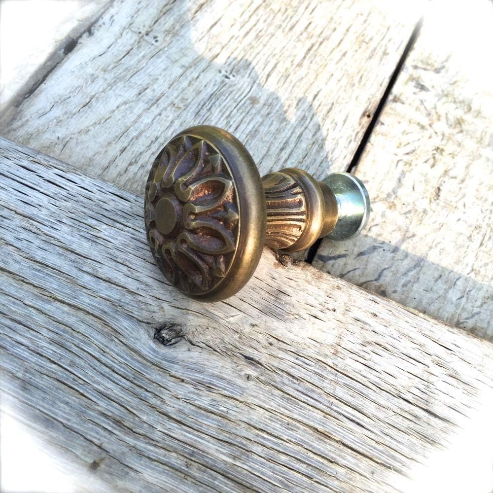 Antikas - Schmaler Messing Knauf für Haustür antik, gründerzeitlich (feststehend)