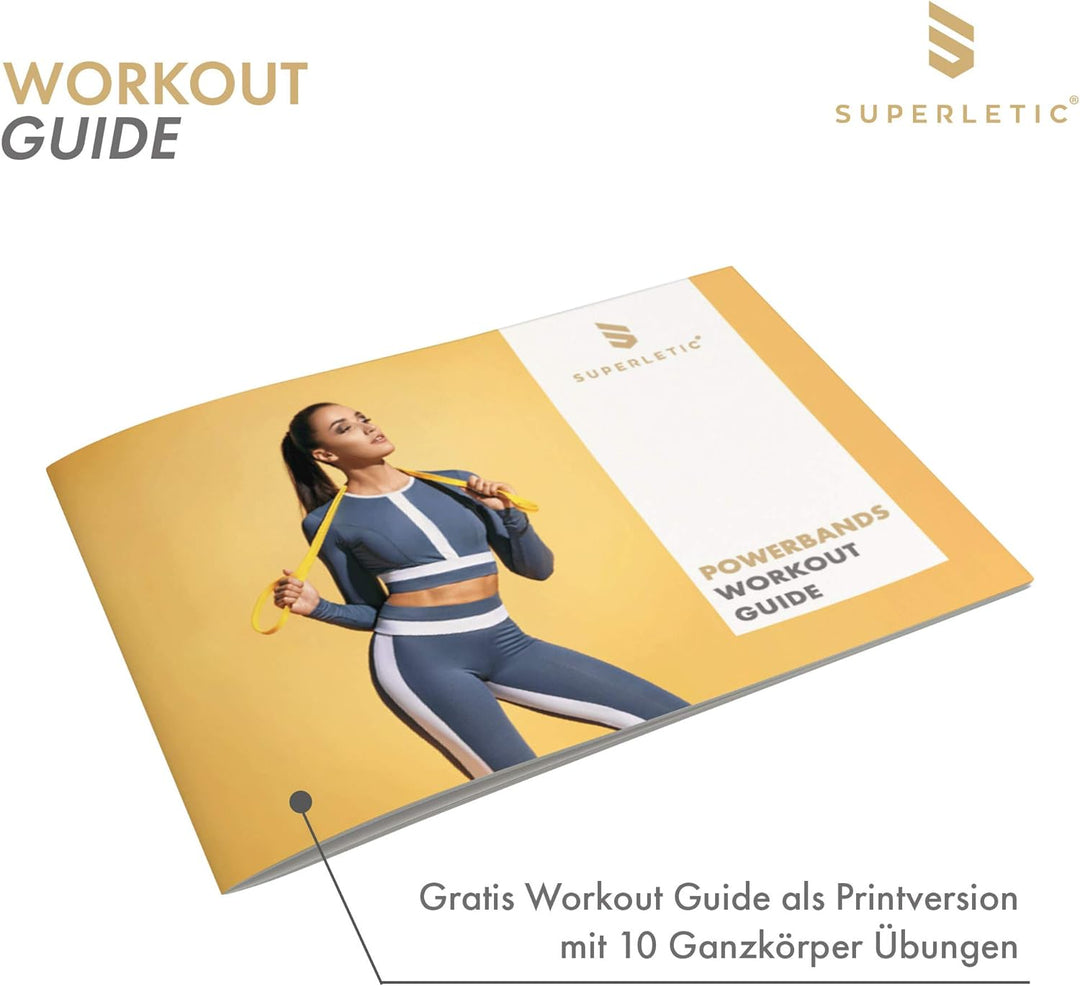 SUPERLETIC Powerbands, Widerstands-Fitness-Bänder, einzeln oder im Set, Pullup-, Resistance und Body