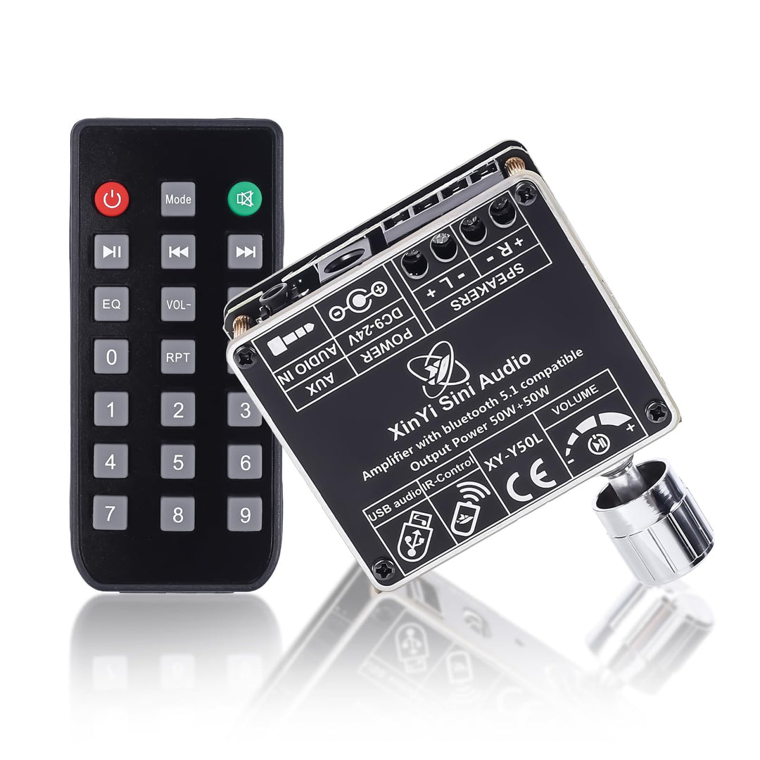 DONGKER Bluetooth 5.1 Verstärkerplatine DC 9-24V 2x50W Hifi 2.0 Stereo Audio Empfänger Leistungsvers
