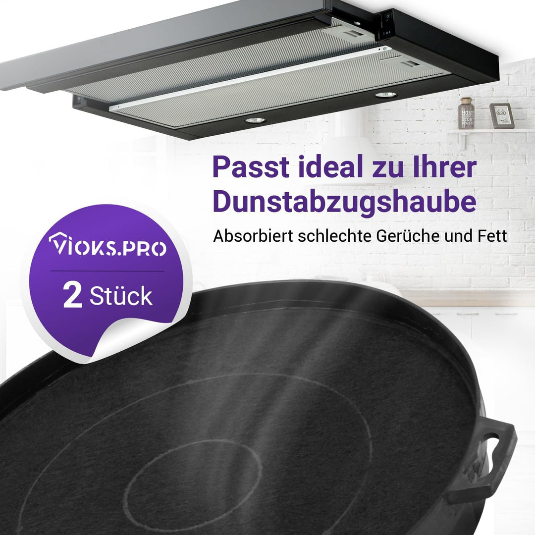 Viоks.pro 2x Aktivkohlefilter Kohlefilter für Dunstabzugshauben 210mm Ersatz für Bosch 00353121 DHZ5