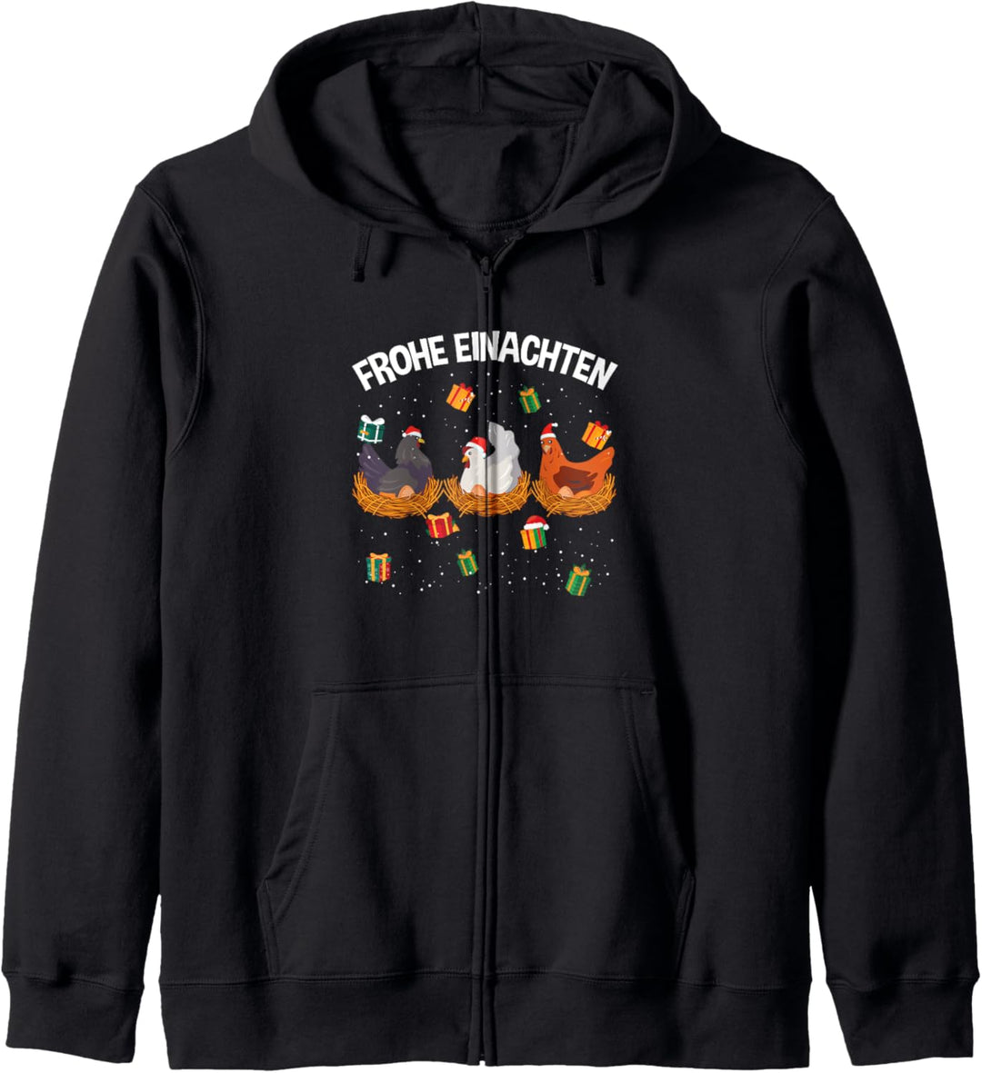 Frohe Einachten Huhn Weihnachten Hühner Landwirt Bauernhof Kapuzenjacke
