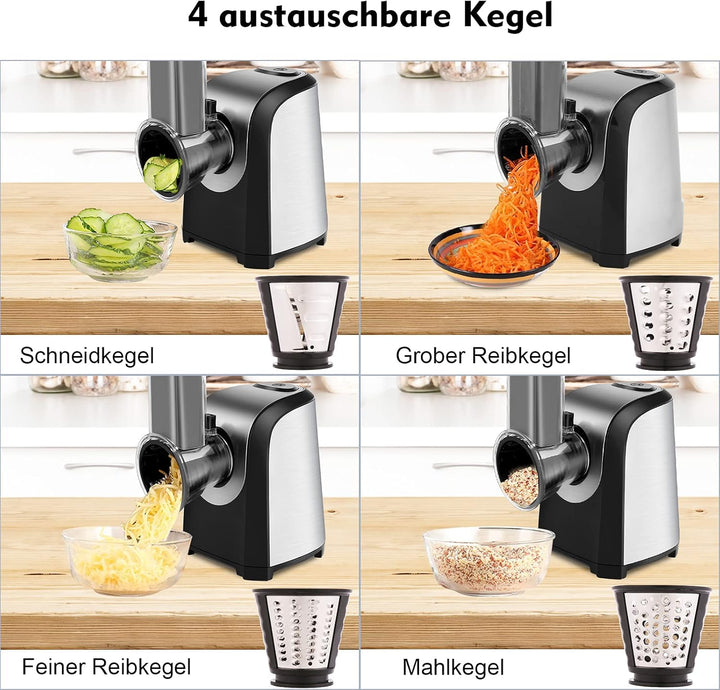 Gemüsehobel, Automatisch Elektrisch Gemüseschneider Elektrische Küchenreibe Reibe mit 5 Kegel-Klinge