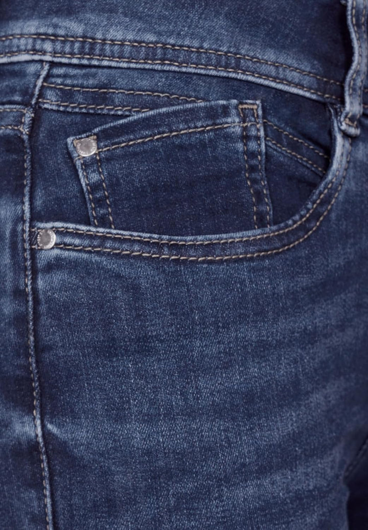 Street One Damen Slim Fit Jeans 25W / 32L Brilliant Indigo Random Wash, 25W / 32L Brilliant Indigo R