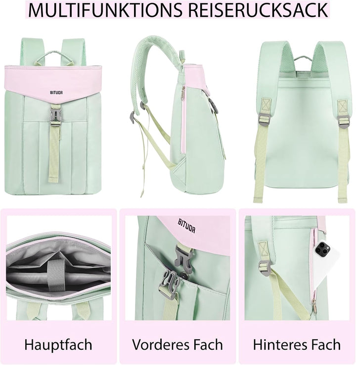 Rucksack Damen Daypack schön u. durchdacht - Laptop Rucksäcke für Frauen - Anti Diebstahl Tasche für