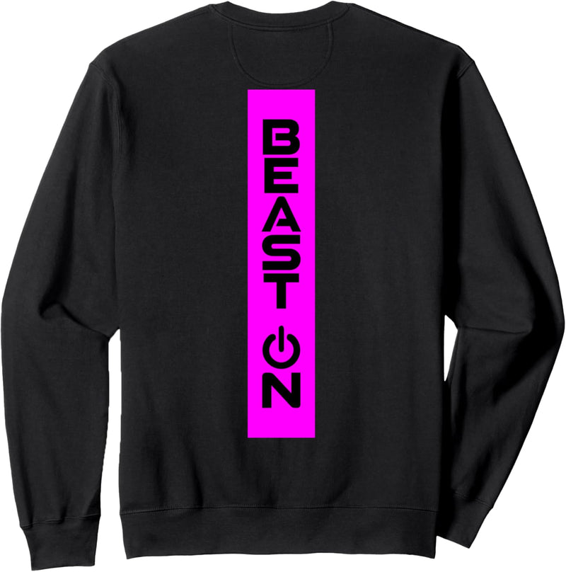 Beast ON Rücken Motiv pinke Farbe Fitness Gym Motivation Sweatshirt