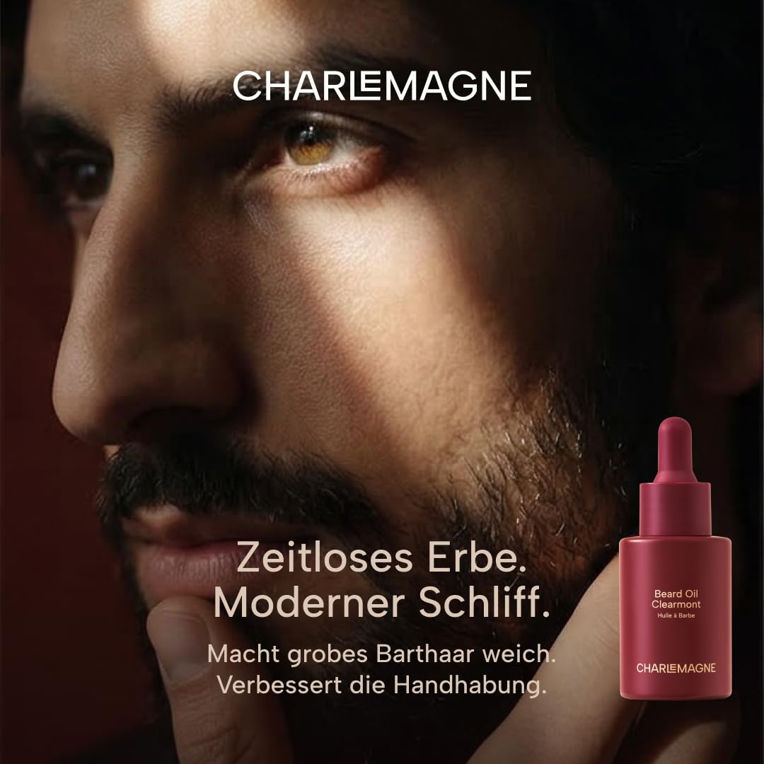 Charlemagne Bartöl für Männer – 30 ml, Clearmont | Edler Minimalistischer Duft – Premium Bart-Condit