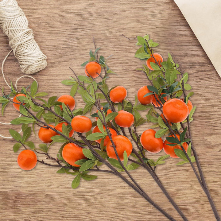 Woration 3Stück Künstliche Apfelsine Baum Zweigstellen Gefälschte Frucht Mandarine Pflanzen Zweig Pl