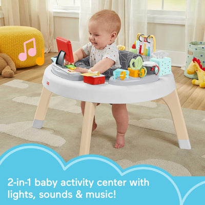 Fisher-Price HBM26 - 2-in-1 Homeoffice Activity Center, Unterhaltung für Babys und Spieltisch mit Mu