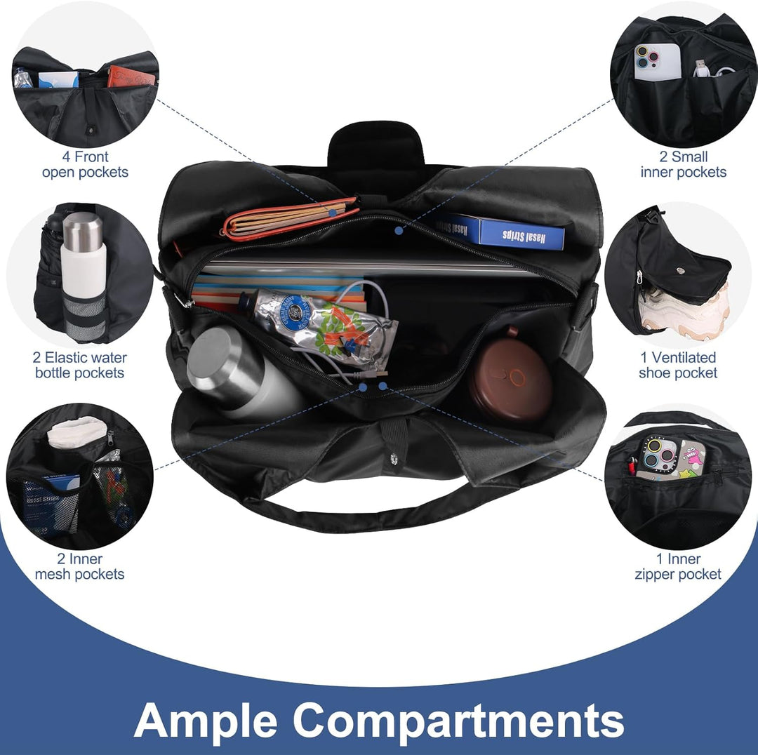 KYYLZ Sporttasche Damen Yogatasche Gross,Sporttasche Reisetasche mit Schuhfach,Wasserdicht Tragetasc
