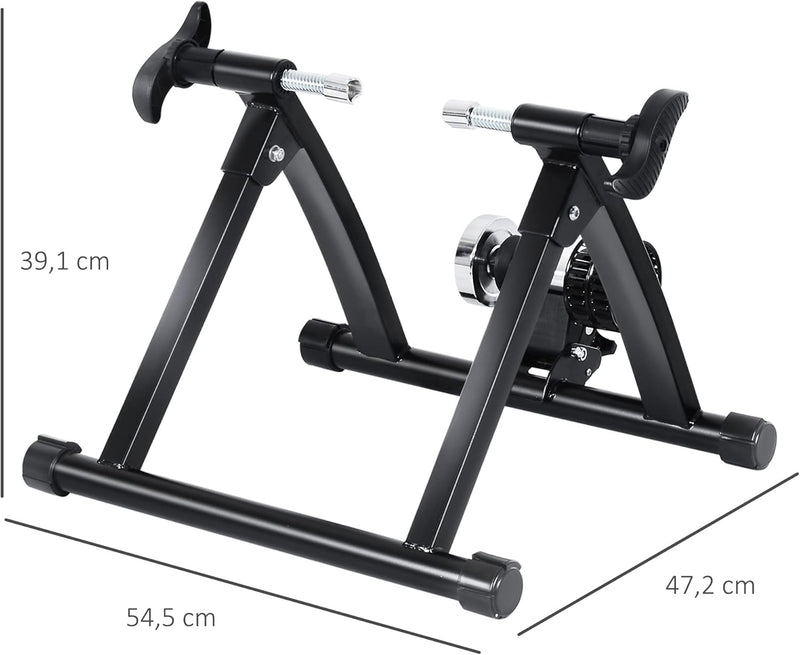 HOMCOM Rollentrainer Fahrrad Rennrad Heimtrainer Trainer faltbar Magnetbremse 54,5 x 47,2 x 39,1 cm