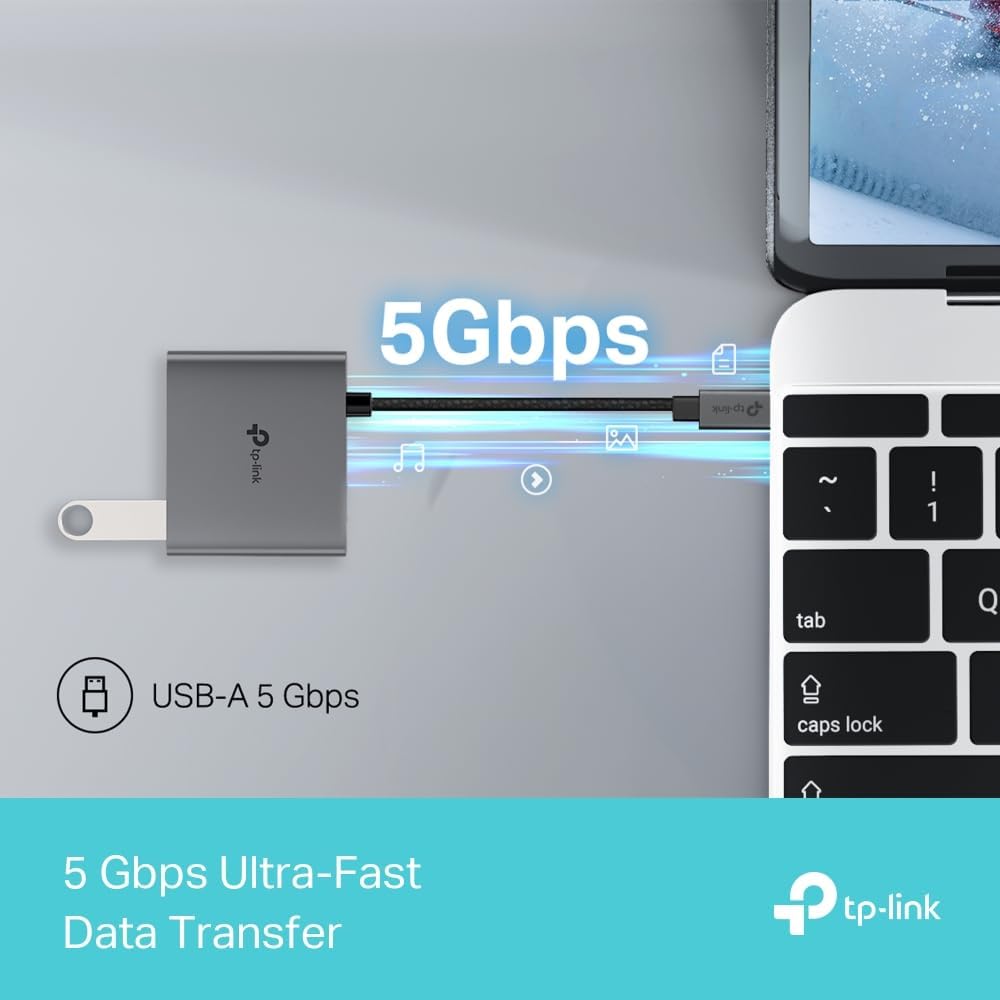 TP-Link UH3020C USB C Hub PD100W, 4K 60Hz HDMI, 5Gbps USB-A 3.0, Plug &amp; Play, Kompatibel mit Mac OS,