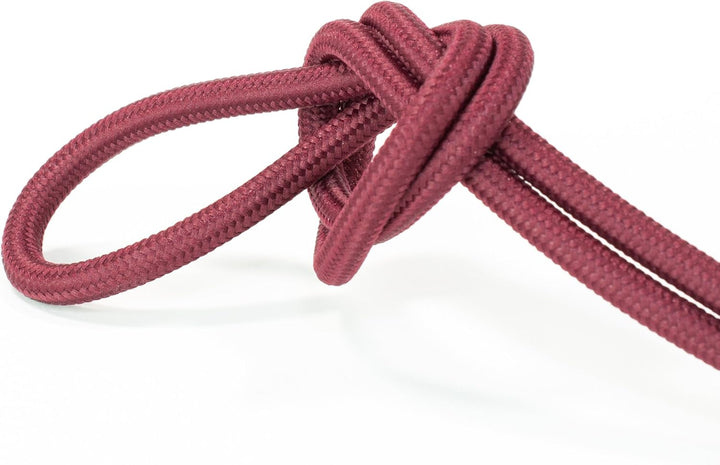 Textilkabel für Lampe, Stoffkabel 3-adrig (3x0,75mm²), Bordeaux-Rot - 10 Meter 10 Meter Bordeaux-Rot