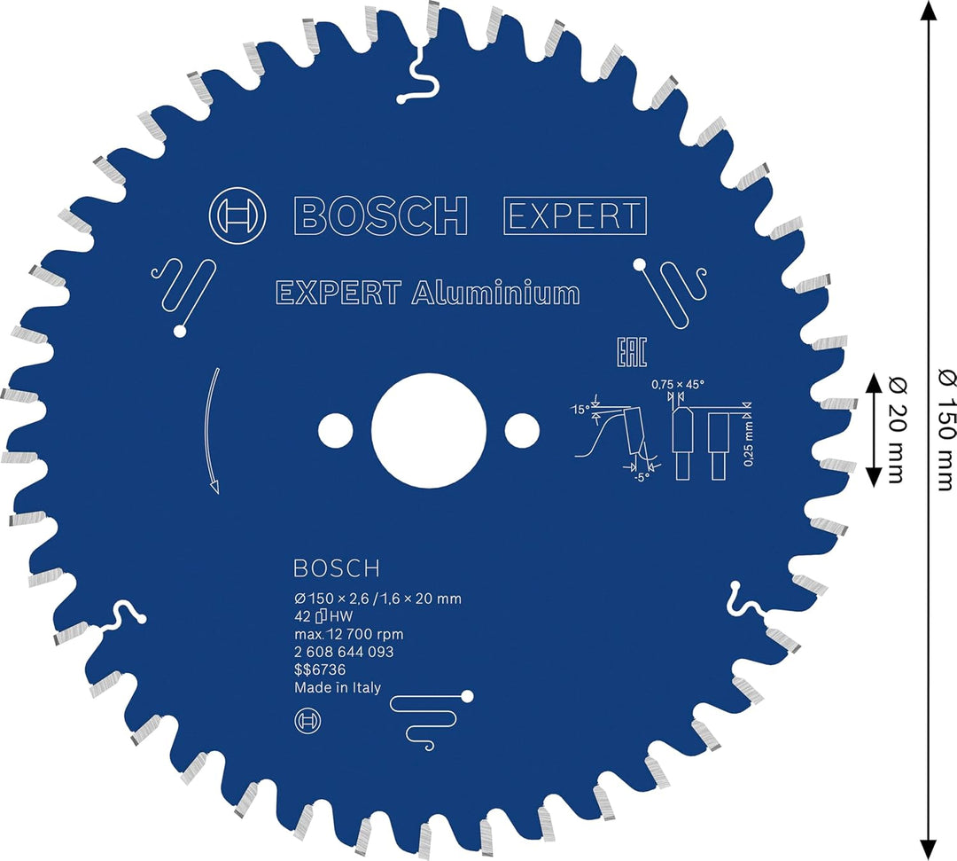 Bosch Accessories Bosch Professional 1x Kreissägeblatt Expert for Aluminium (für Aluminium, Sägeblat