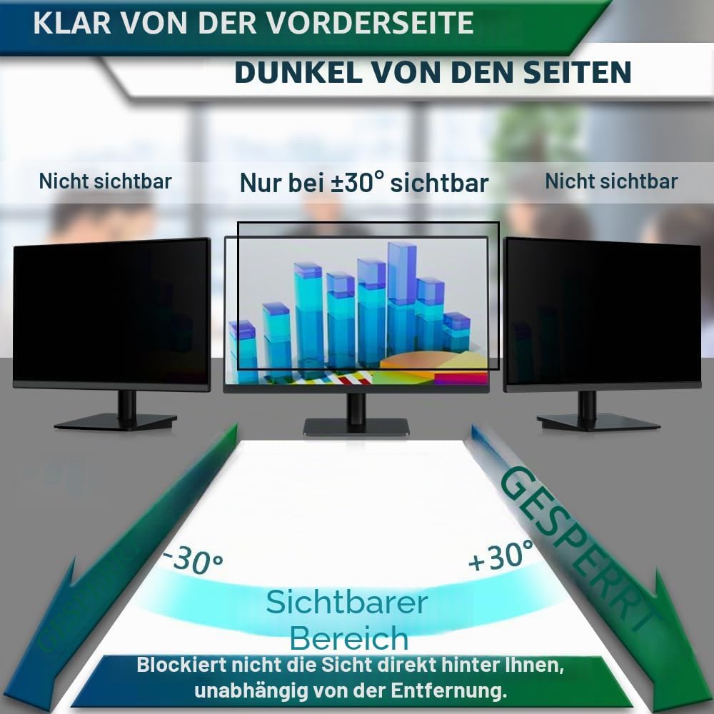 STARY Blickschutzfolie für 27 Zoll 16:9 Ultra-Slim Bezel Monitor Selbstklebend Abnehmbar ohne Rückst