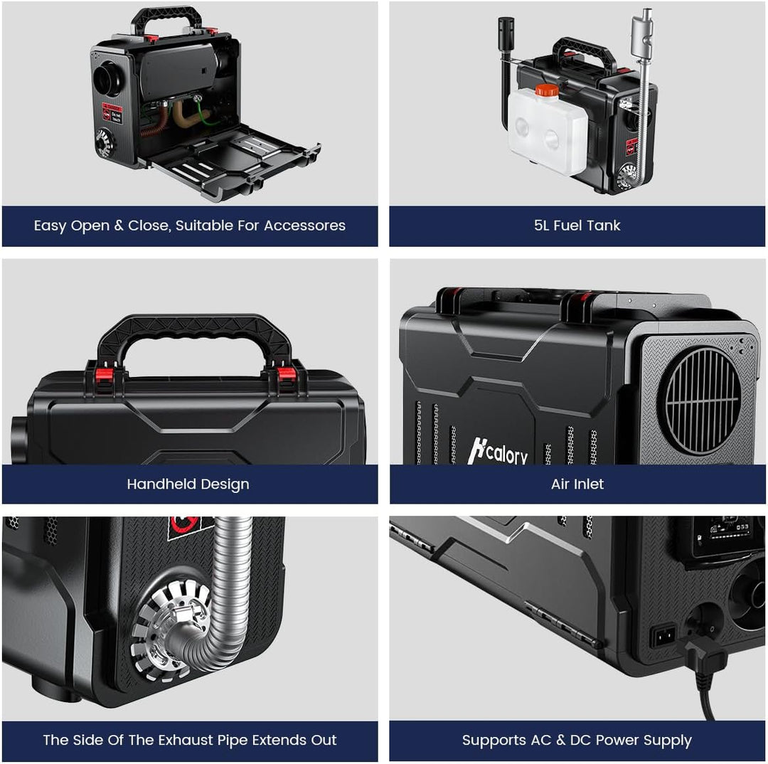HCALORY 12V/24V Tragbare Diesel-Standheizung, 8KW All-in-One Diesel Luftheizung, Bluetooth APP-Steue