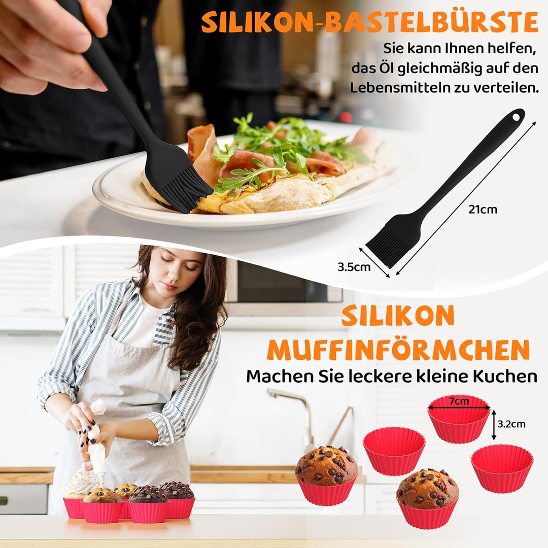 Airfryer Zubehör für Chefman 3,75 l, Tefal Easy Fry Compact 3 L, Philips Essential 4,1L, 11 Stück He