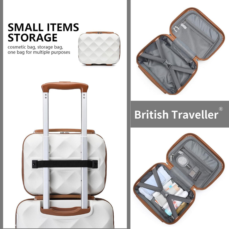 British Traveller Kosmetikkoffer Damen Beautycase Hartschalen Schminkkoffer Handgepäck Tragbar 30 *