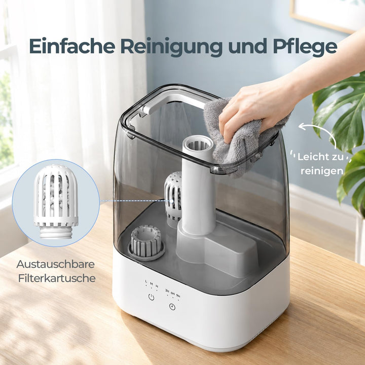 ROSEKM Luftbefeuchter Schlafzimmer, 3,5 L, Top-Fill mit Wasserfilter, leise