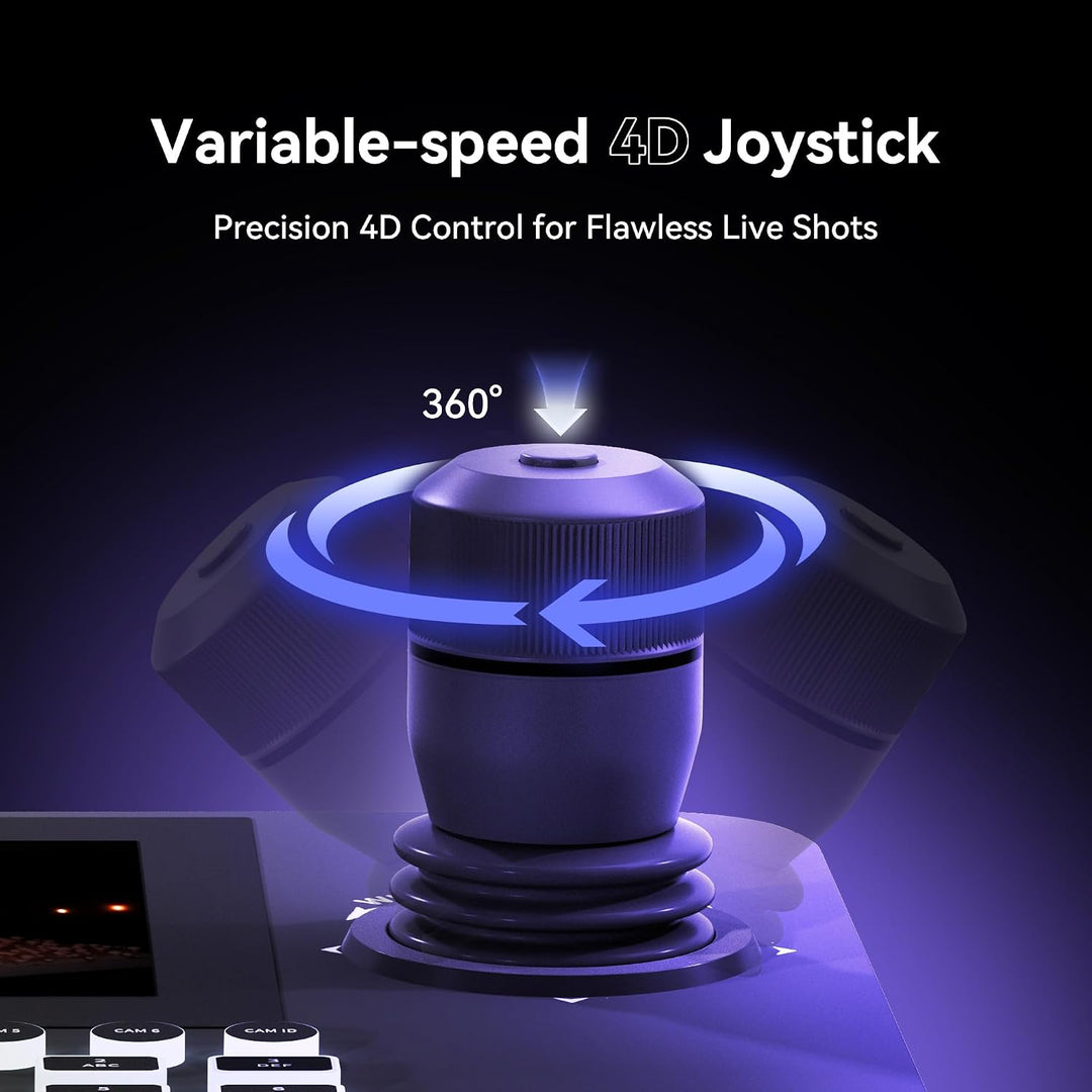 Tenveo NDI PTZ Kamera Joystick Controller, 7’’ LCD Quad-Screen Echtzeit-Vorschau, 4D Joystick Contro