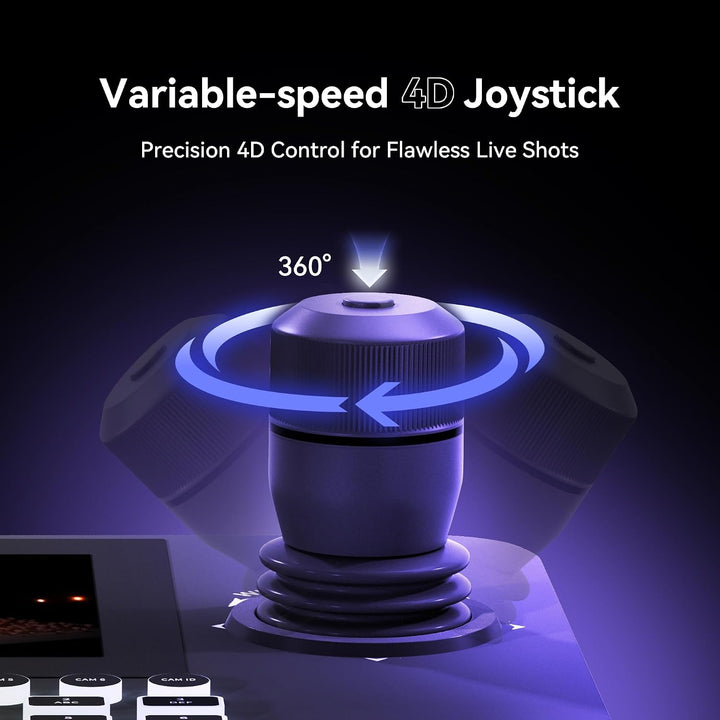 Tenveo NDI PTZ Kamera Joystick Controller, 7’’ LCD Quad-Screen Echtzeit-Vorschau, 4D Joystick Contro