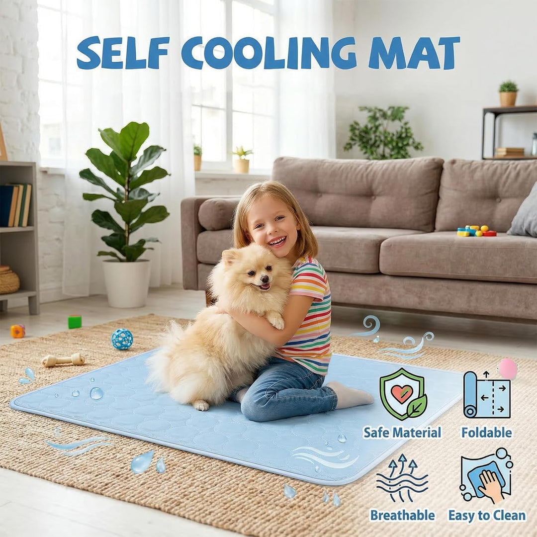 Qoosea Kühlmatte für Hunde Selbstkühlende Hundematte, Komfortabel Pet Cooling Mat Kühldecke Waschbar
