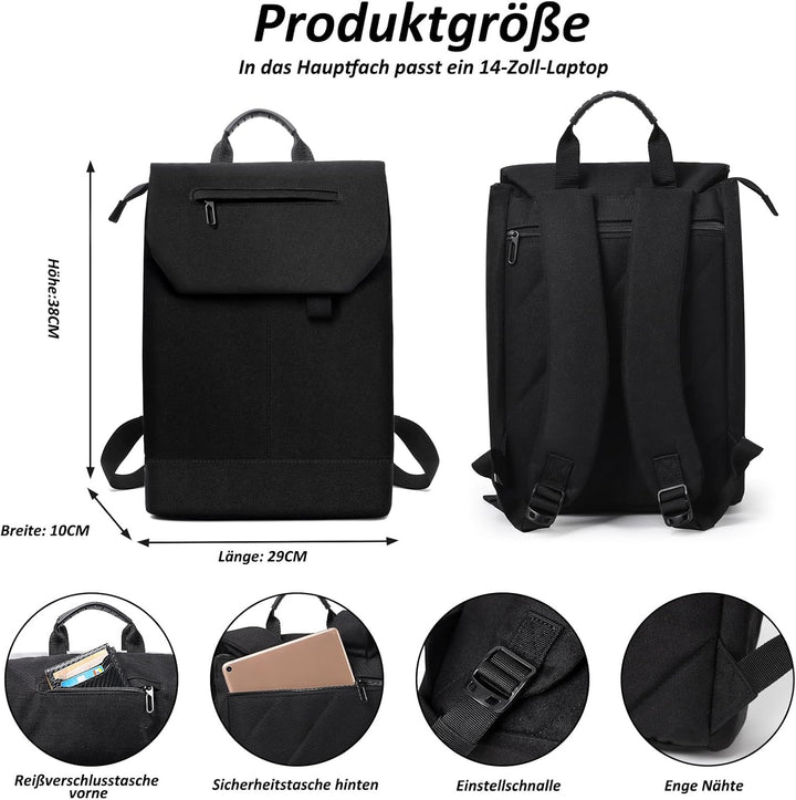 TANTOMI Rucksack Damen Tagesrucksäcke mit Laptopfach & Anti Diebstahl Tasche Reiserucksack Damen Lap