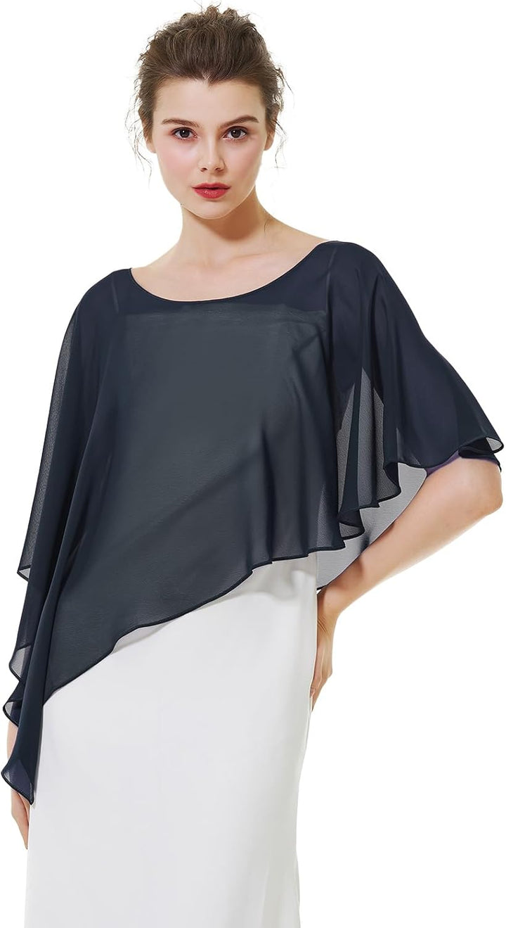 BEAUTELICATE Damen Chiffon Schal Stola Eleganten Cape Umhang für Braut Sommer Hochzeits Festliche Ab