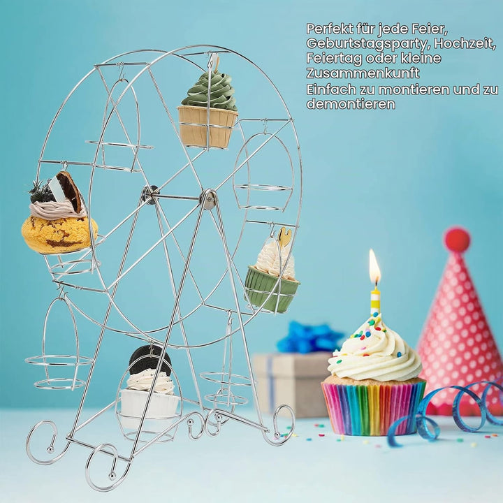 Kuchenständer, Muffin Riesenrad Karusell Ständer 8 Tassen Dessert Display Halter Serviertablett Karu