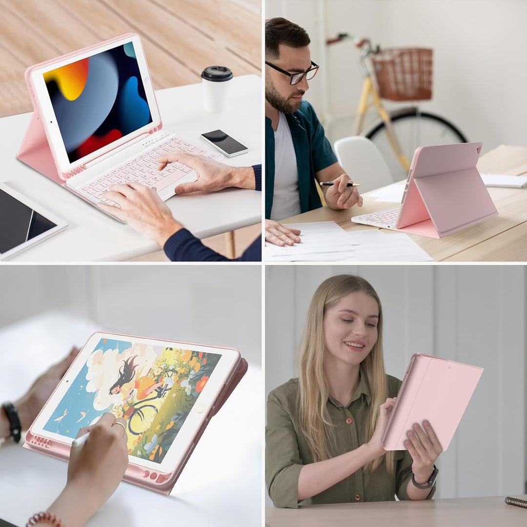 BQSS Tastatur Hülle für iPad 10.2 Zoll (9/8/7 Generation), für iPad Air 3rd und iPad Pro 10.5, Magne