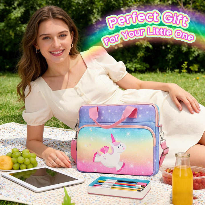 TiMOVO Tablet Tasche Mit Schultergurt 12,5 Zoll für Kinder, Portable Hülle, Universal Etui Organizer