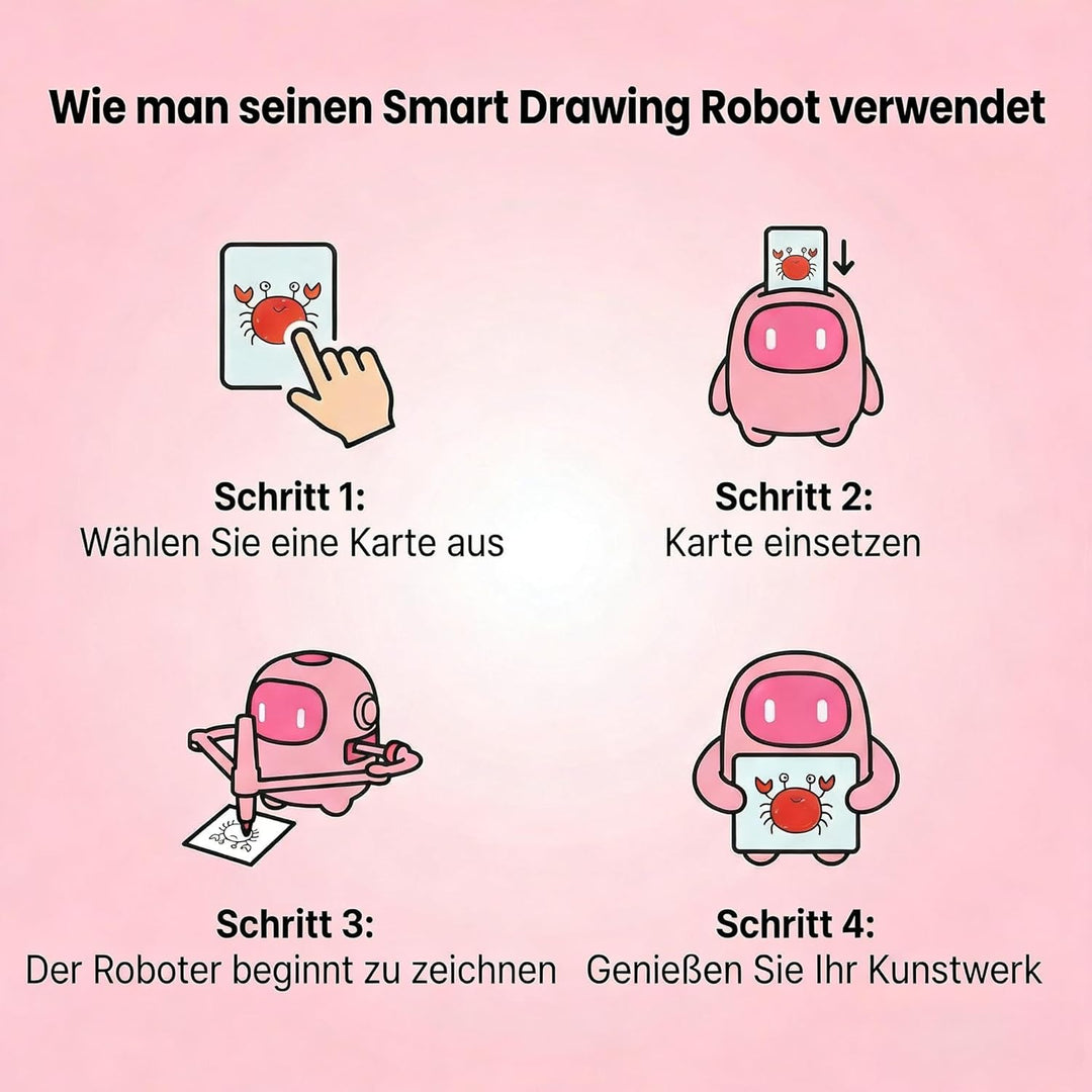 Zeichenroboter für Kinder Drawing Robot mit 150 Karten Interaction& 17 Color Pens Roboter Kinder Spi