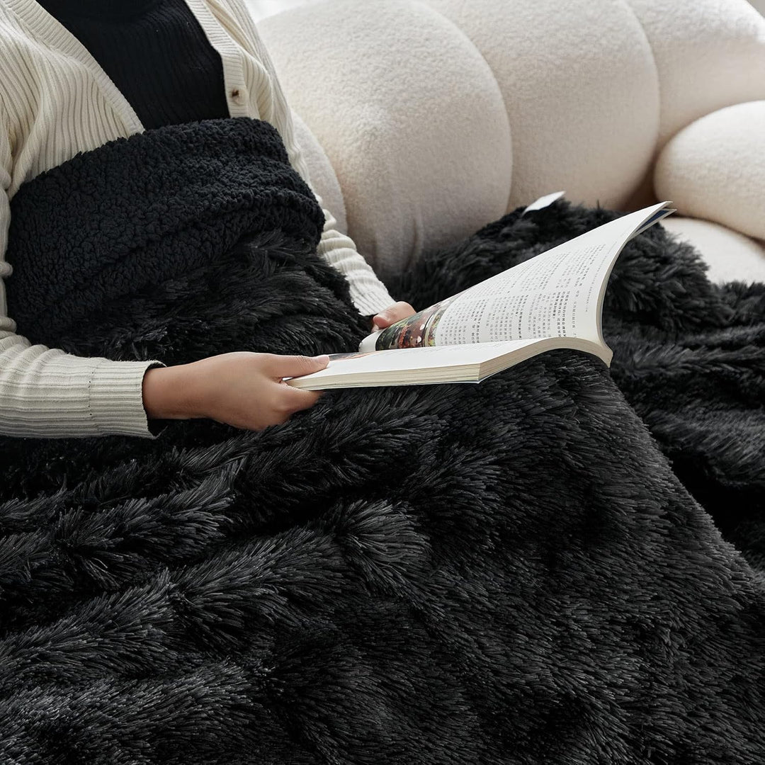 Wajade Kunstfelldecke – Sherpa Schafdecke – Comfort Luxuriöse Flauschige Kuscheldecke – weiche Decke
